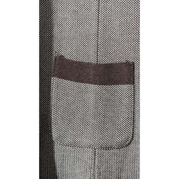 Talbot's Made in Italy Brown 'Tweed' Cotton Blend Sweater Blazer Womens Sz L - Picture 8 of 16